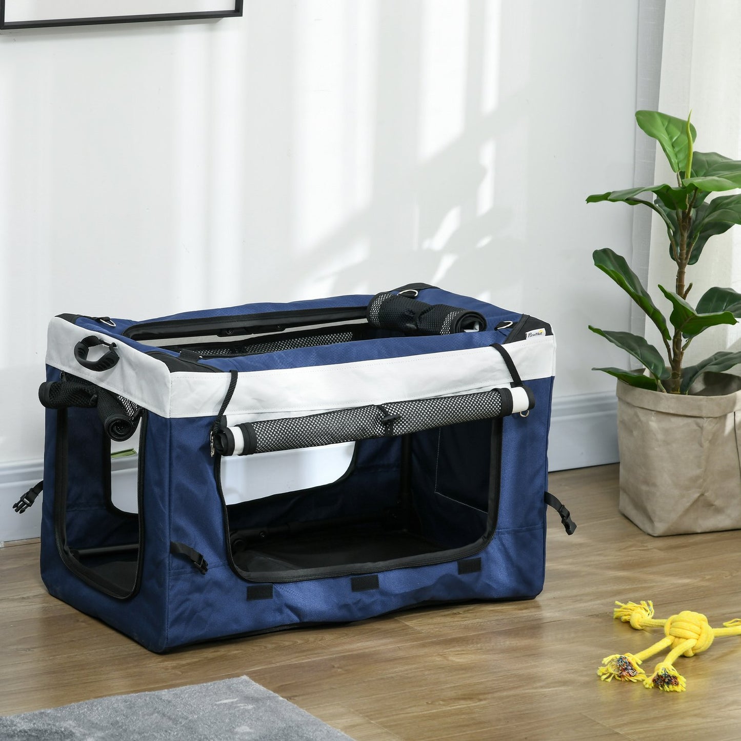 2-in-1 dog carriage with removable basket, blue