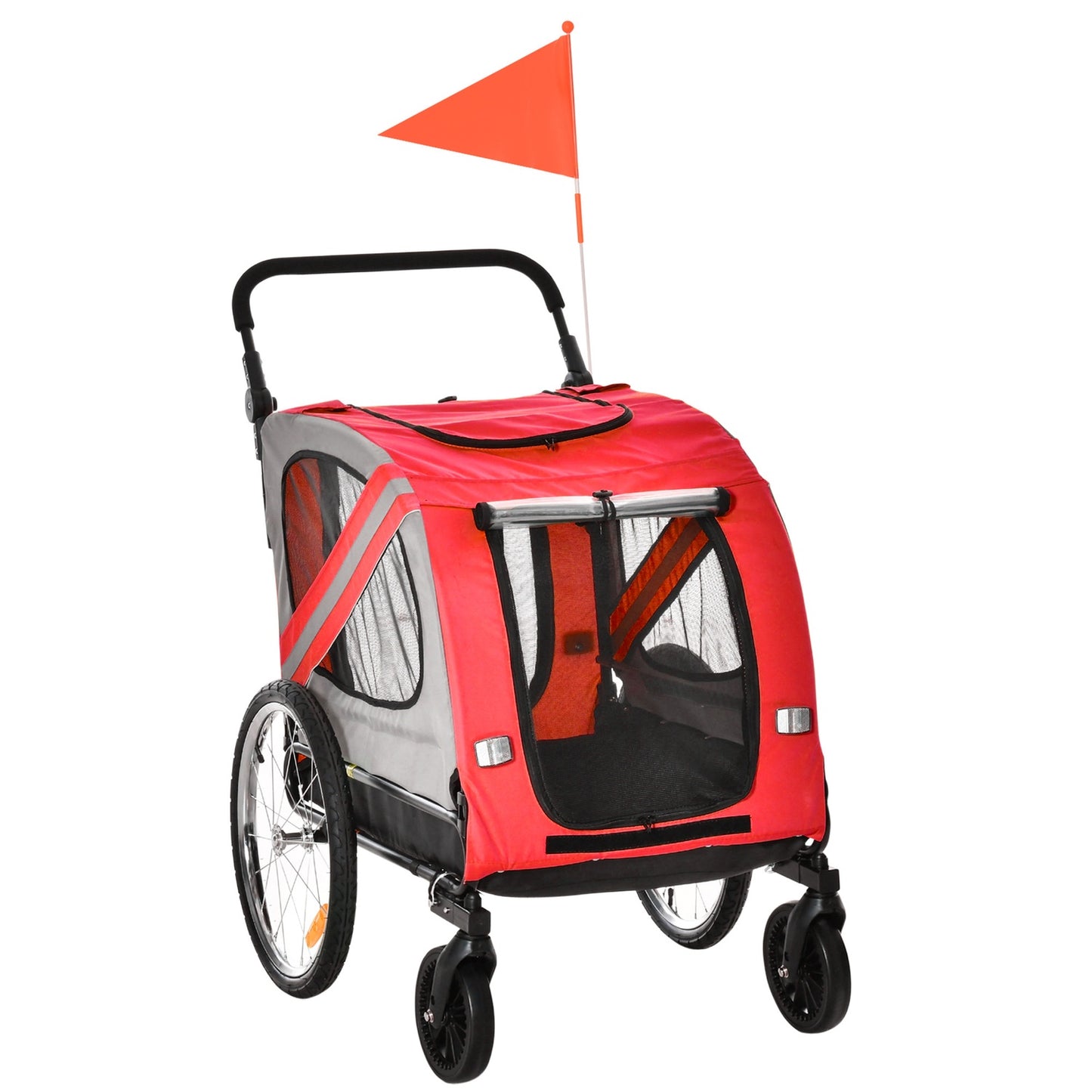 2-in-1 dog trailer & stroller with reflectors, Oxford fabric