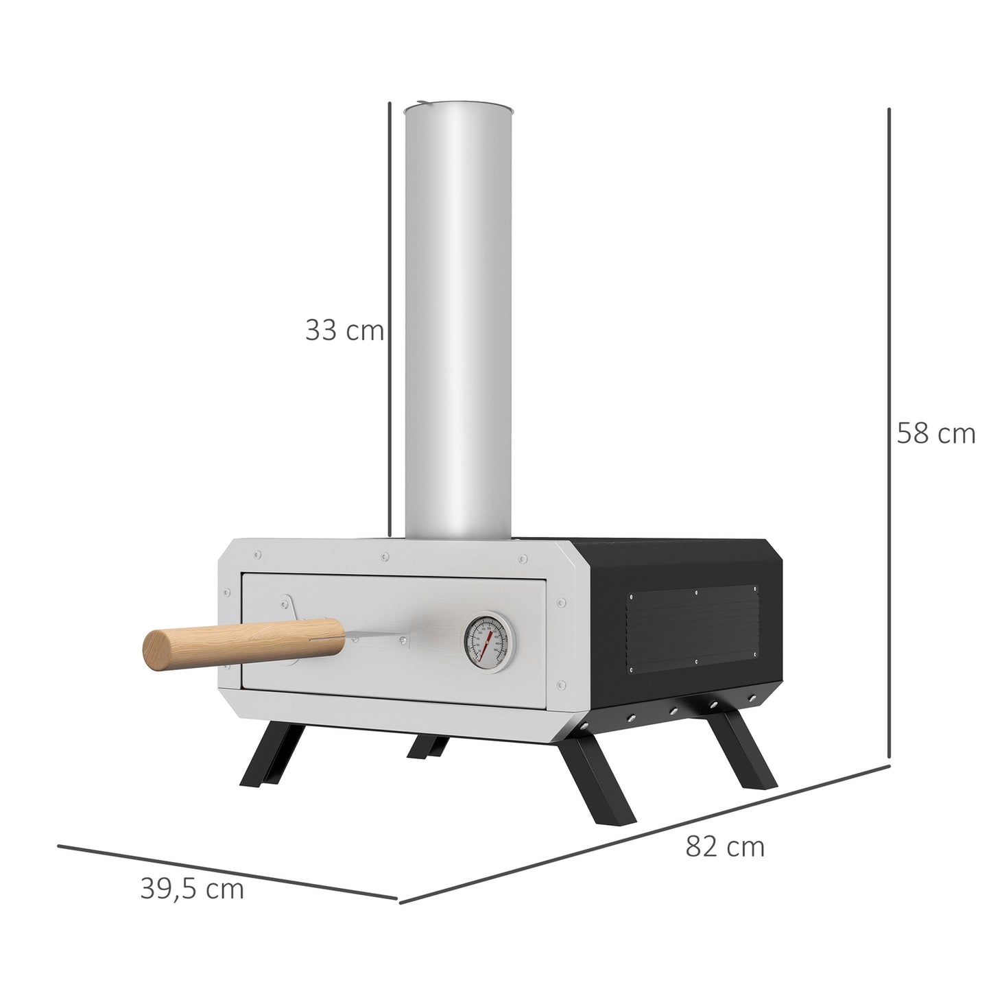 Outdoor 2-in-1 pizza oven with stone and shell for BBQ Grill