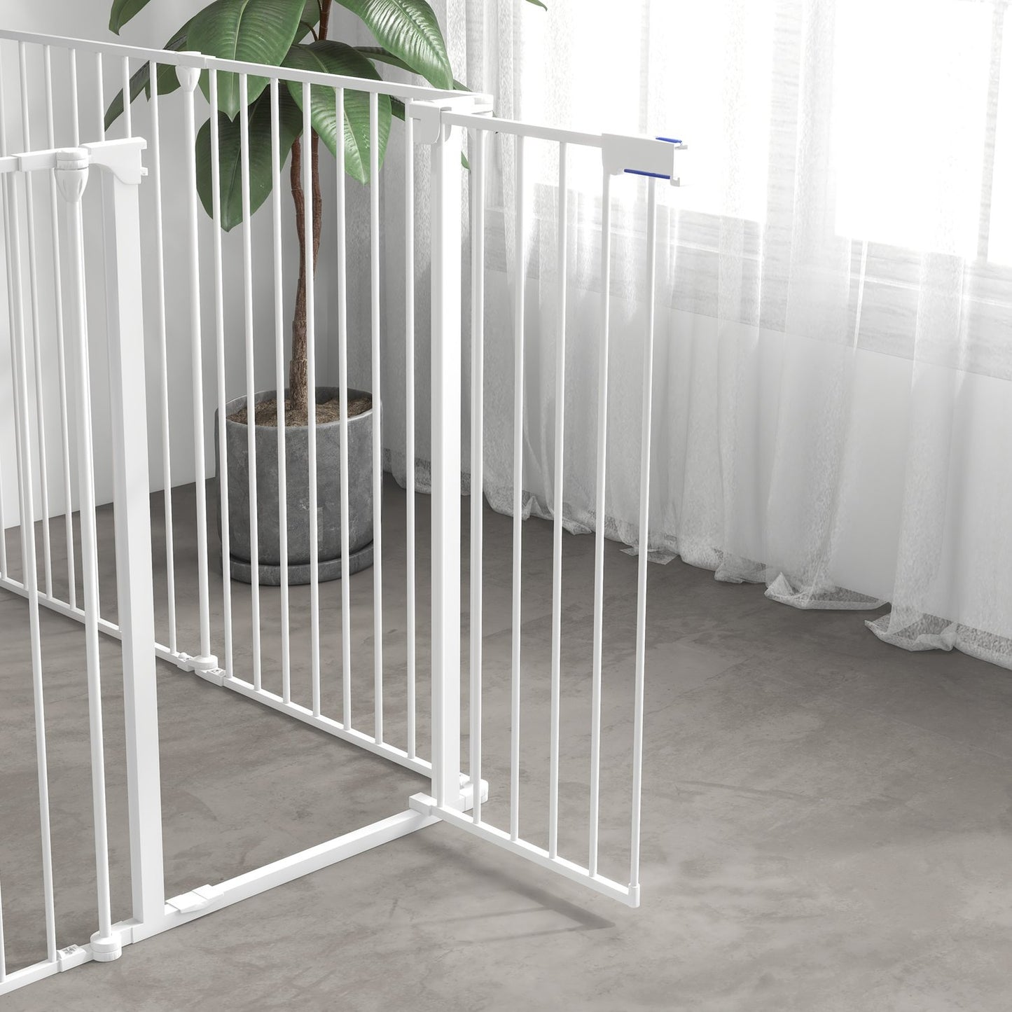 Foldable 2-in-1 puppy playpen, 6 panels, medium dogs
