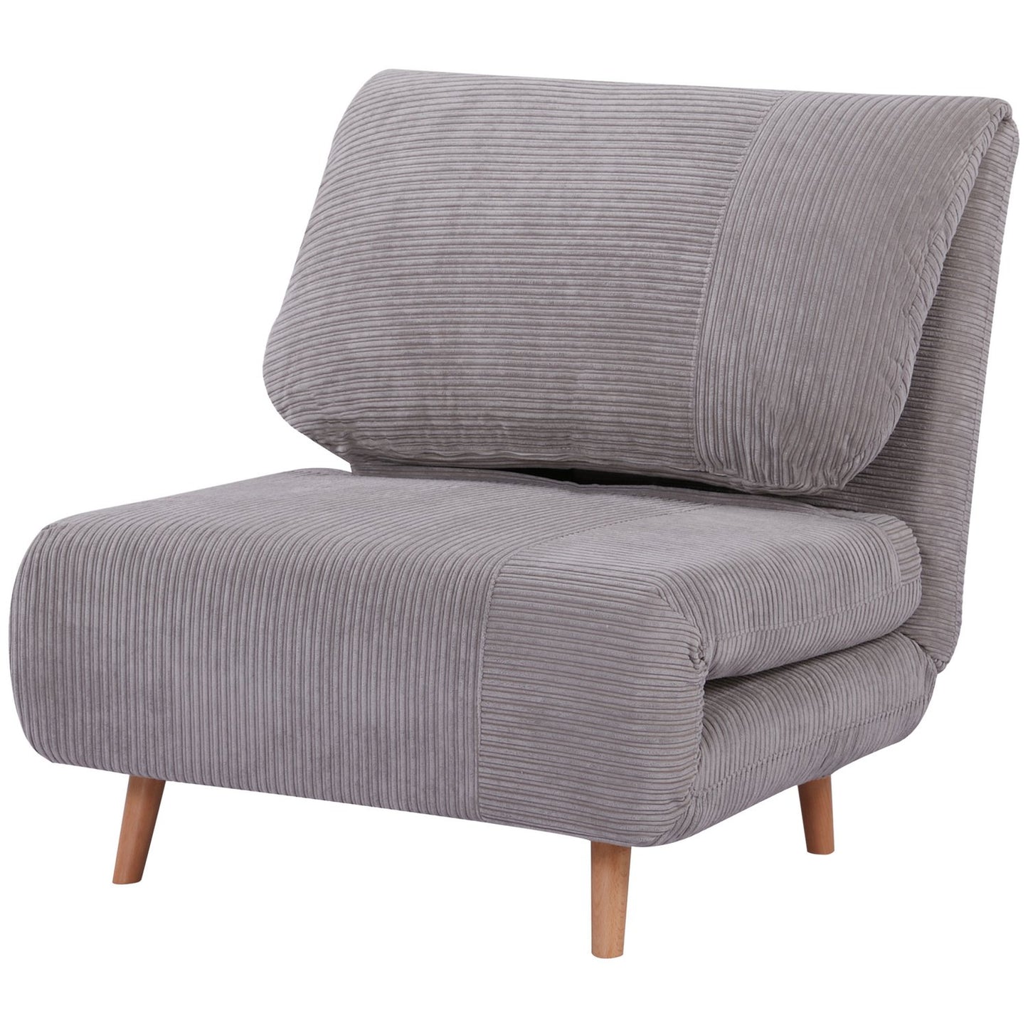 Sofa bed - adjustable, folding mattress, light grey