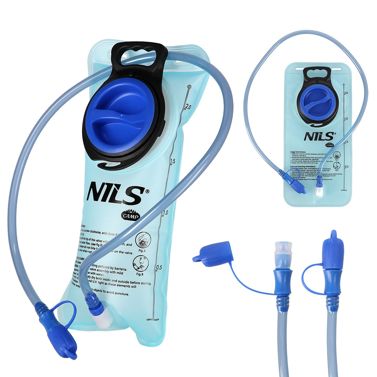 2L Water Bag, Blue – Camping Hydration Pack