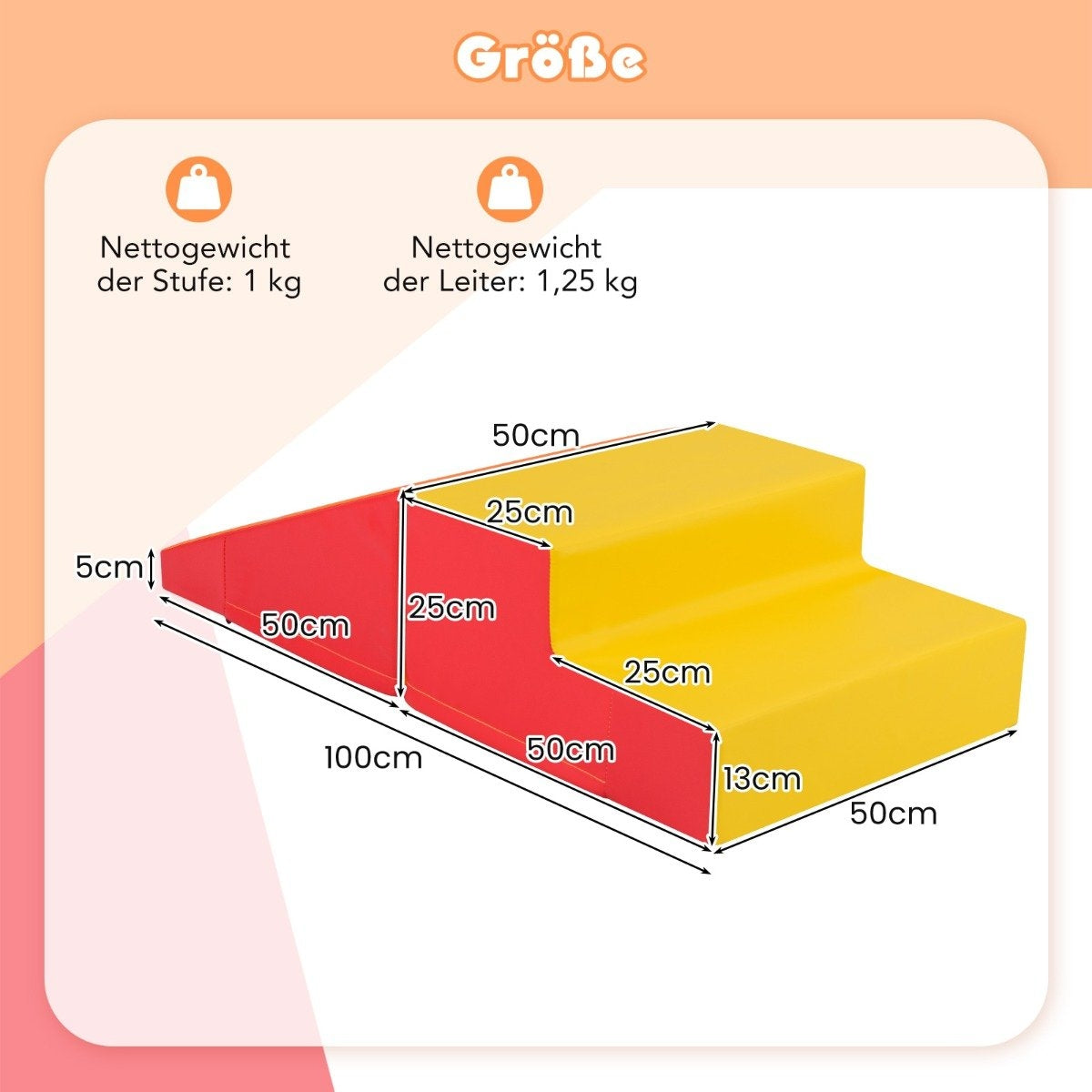 2 PCS. Children's foam building blocks for running around &amp; Climbing soft building blocks giant building blocks red