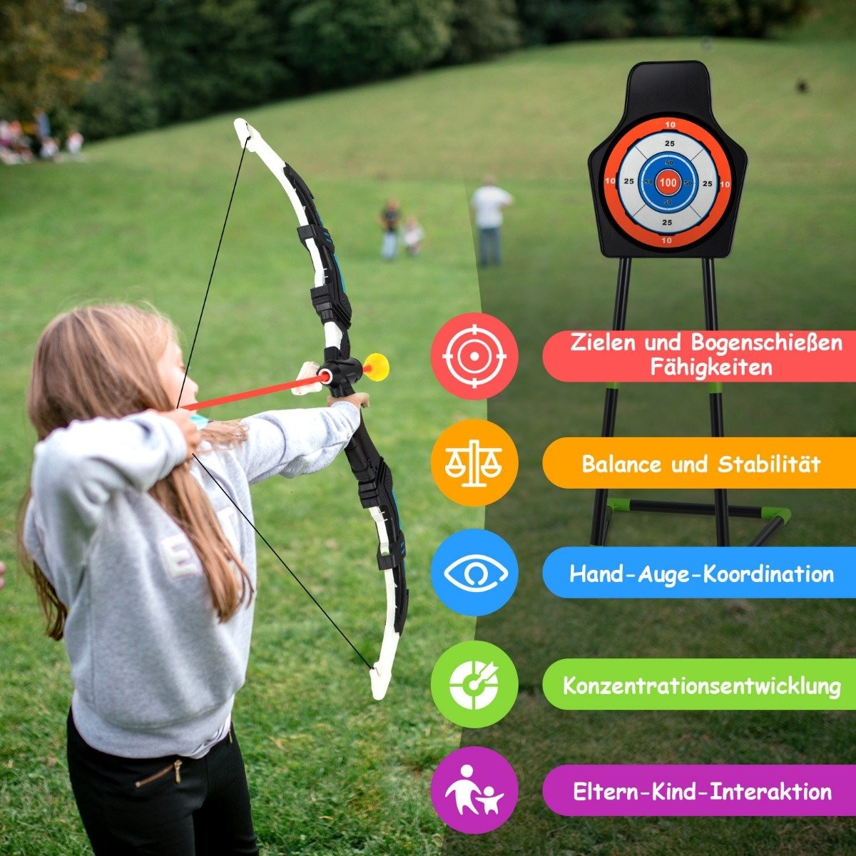 2 Pack Kids Bow and Arrow Set LED Lighted Archery Toy Set