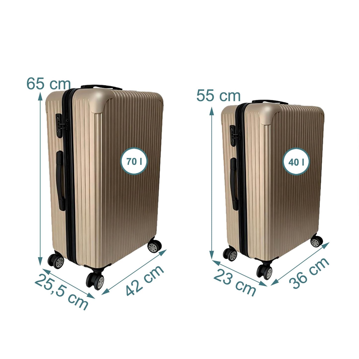 2-Piece Hard-Shell Luggage Set with 360 Wheels