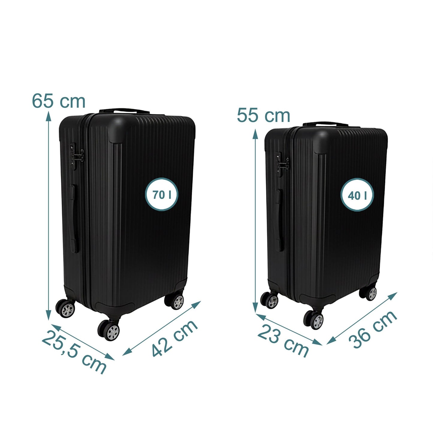 2-Piece Hard-Shell Luggage Set with 360 Wheels