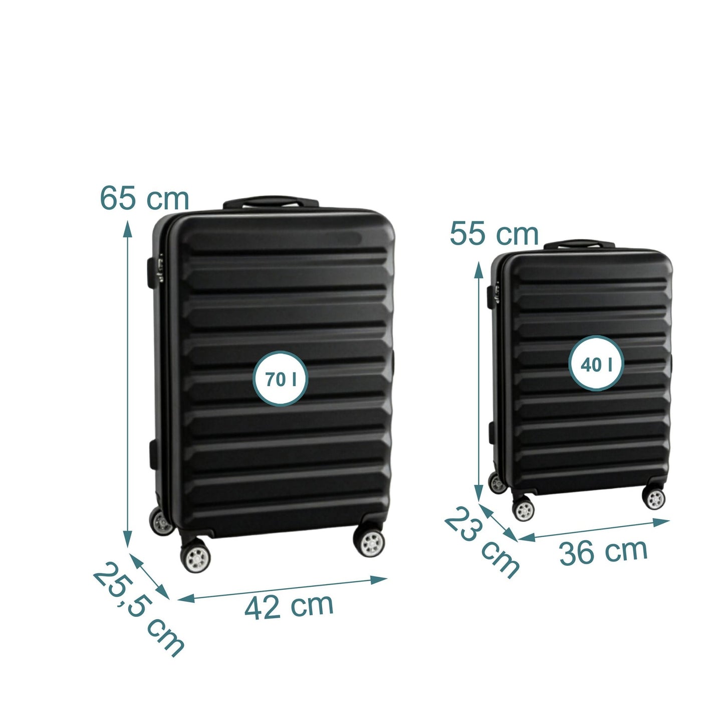 2-Piece Hard-Shell Luggage Set with Wheels