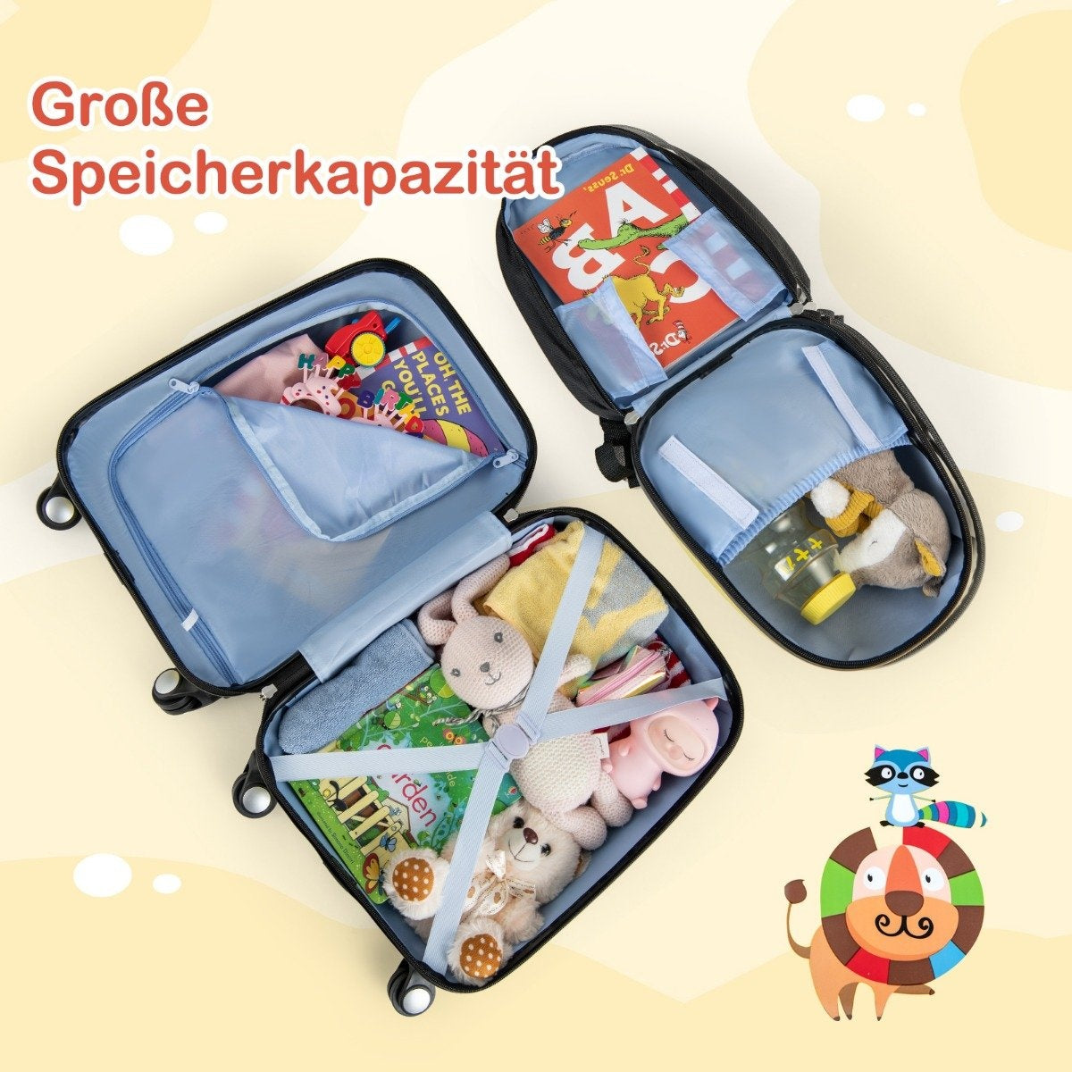 2 Piece Kids Luggage Set Hand Luggage and Backpack Set