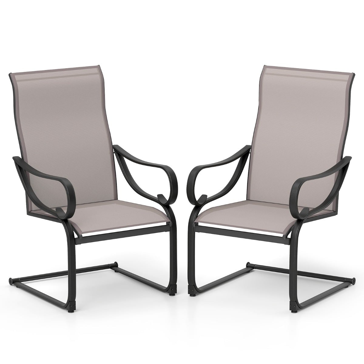 2-Piece Patio Rocking Chairs, High Back, Mesh Fabric