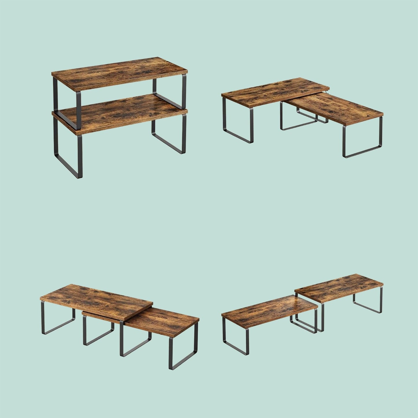 2-Piece Shelf Set – Space-Saving Cupboard Organizers