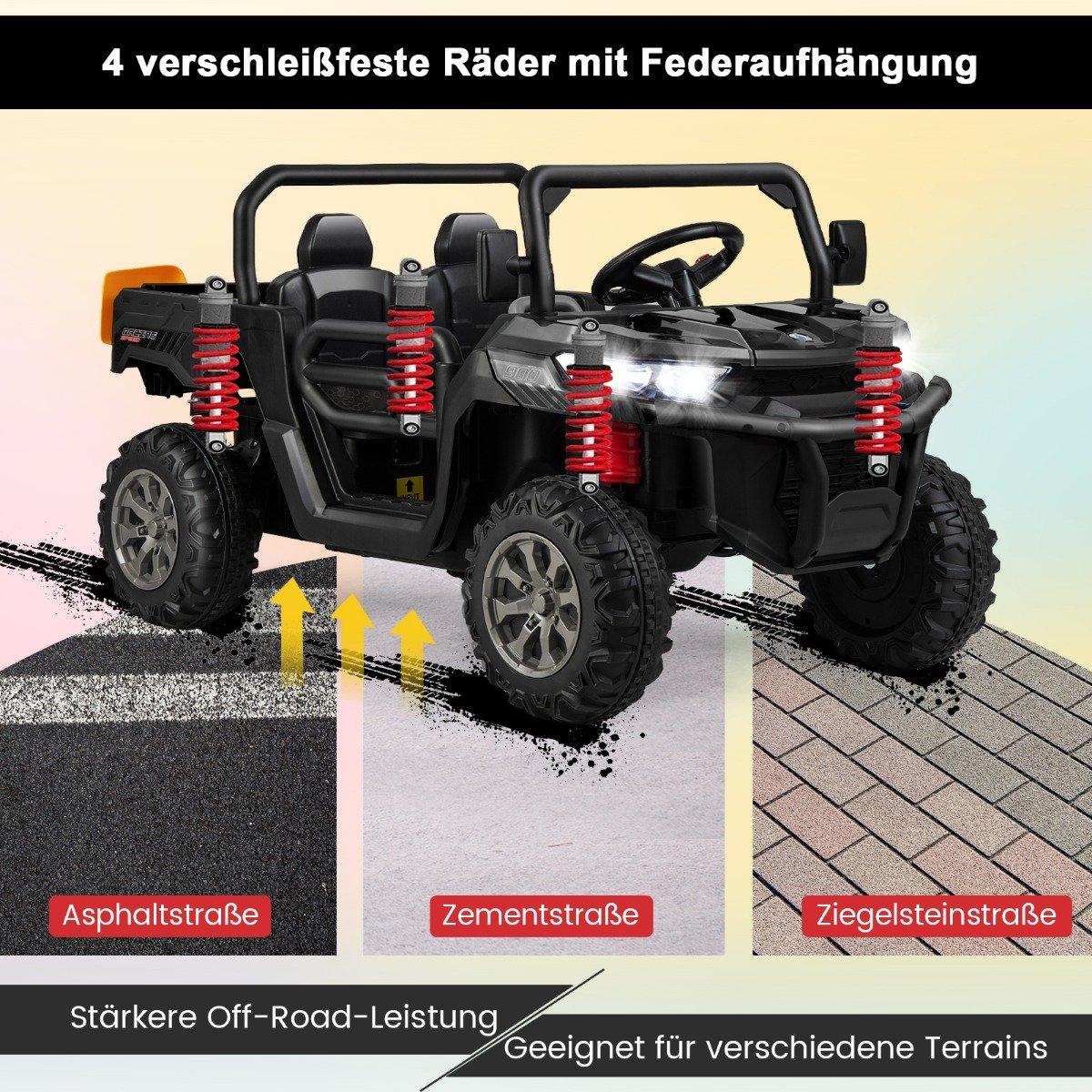 2-Seater Electric Ride-On Truck with Remote Control, Black