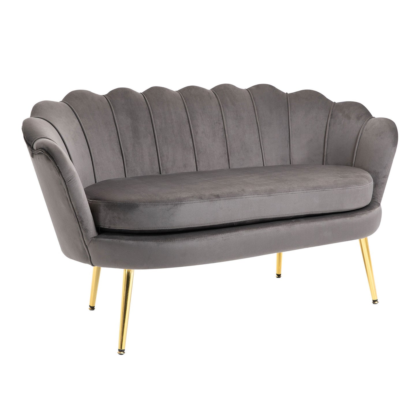 2-seater fabric sofa with soft velvet cushions