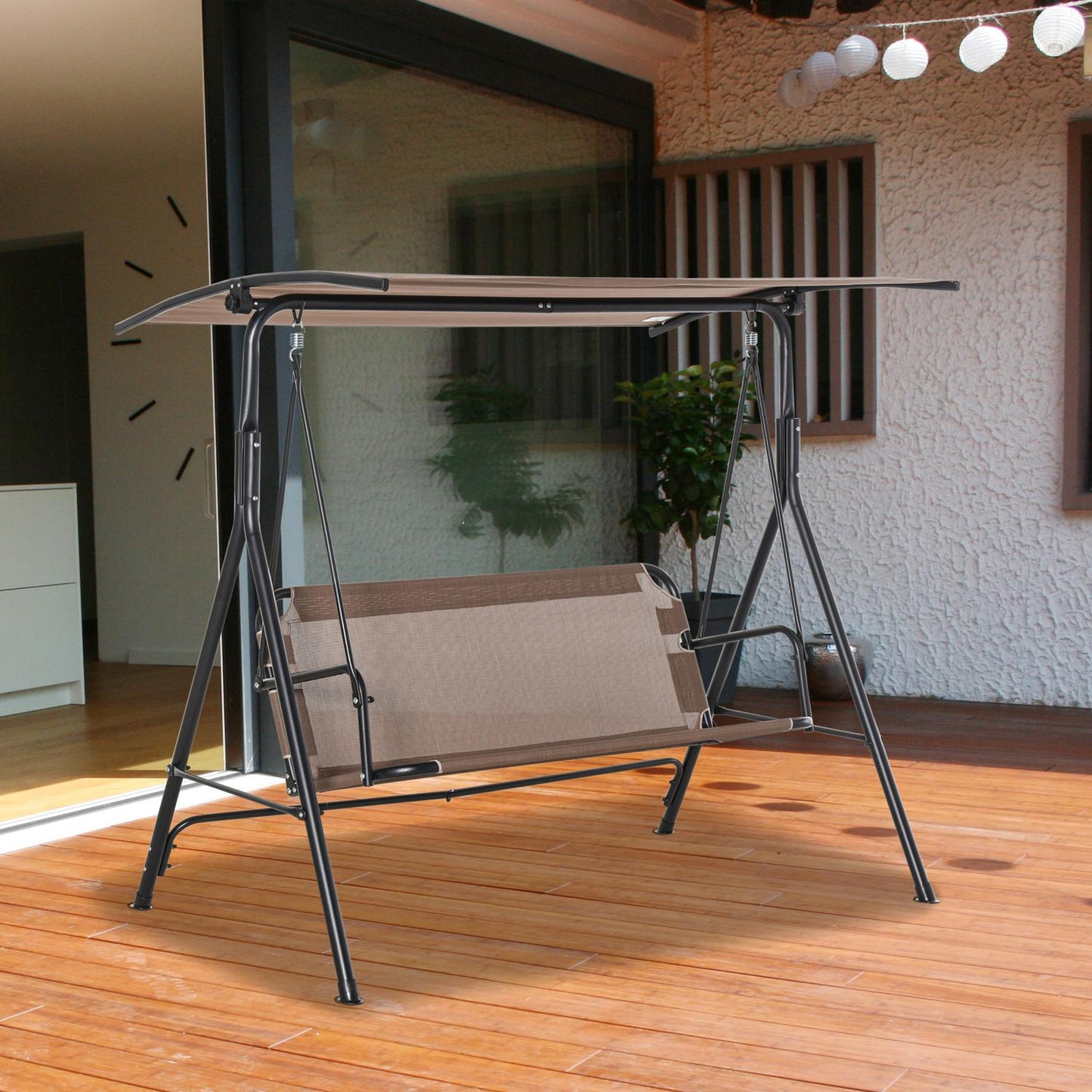 Outdoor 2-seat rocking chair, UV resistant, adjustable angle