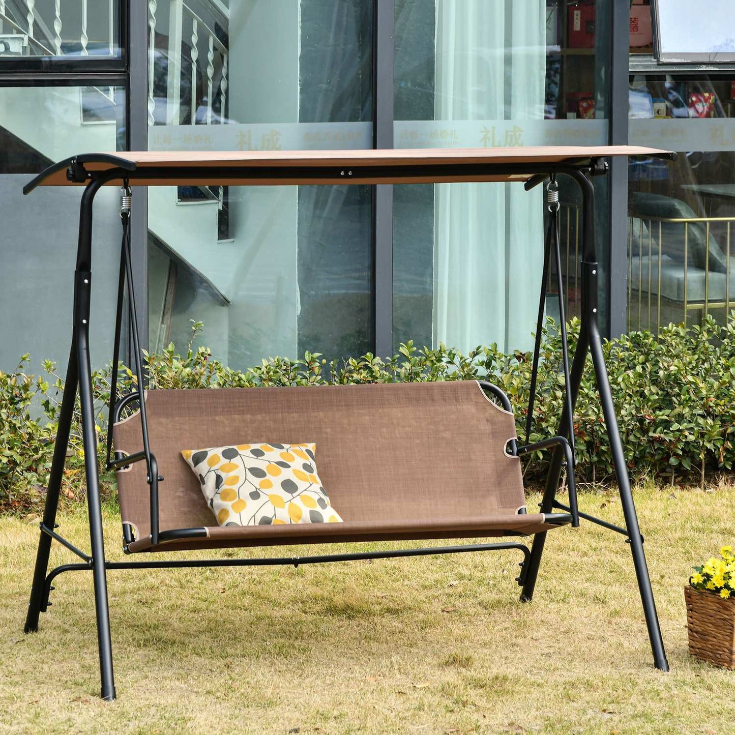 Outdoor 2-seat rocking chair, UV resistant, adjustable angle