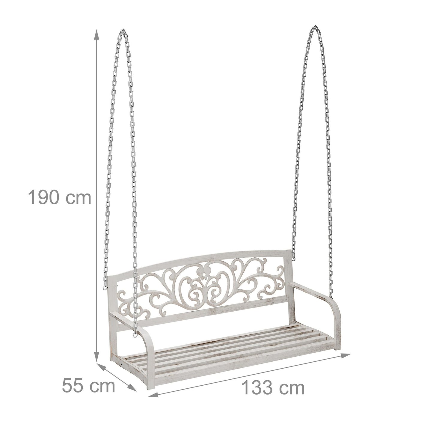 2-Seater Outdoor Patio Swing with Curved Seat