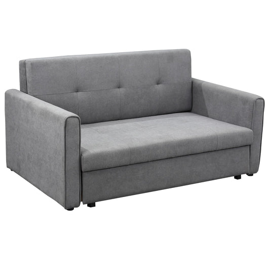 2-seater sofa bed with storage and back cushion, grey