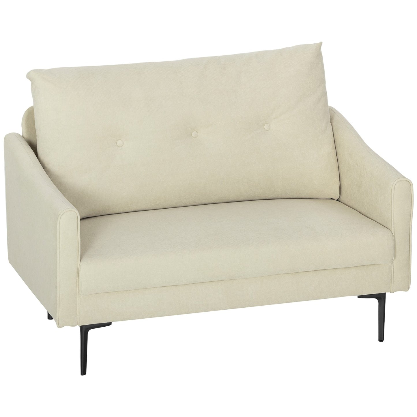 2-Seater Sofa, Foam Cushion, Fabric Cover, Cream White