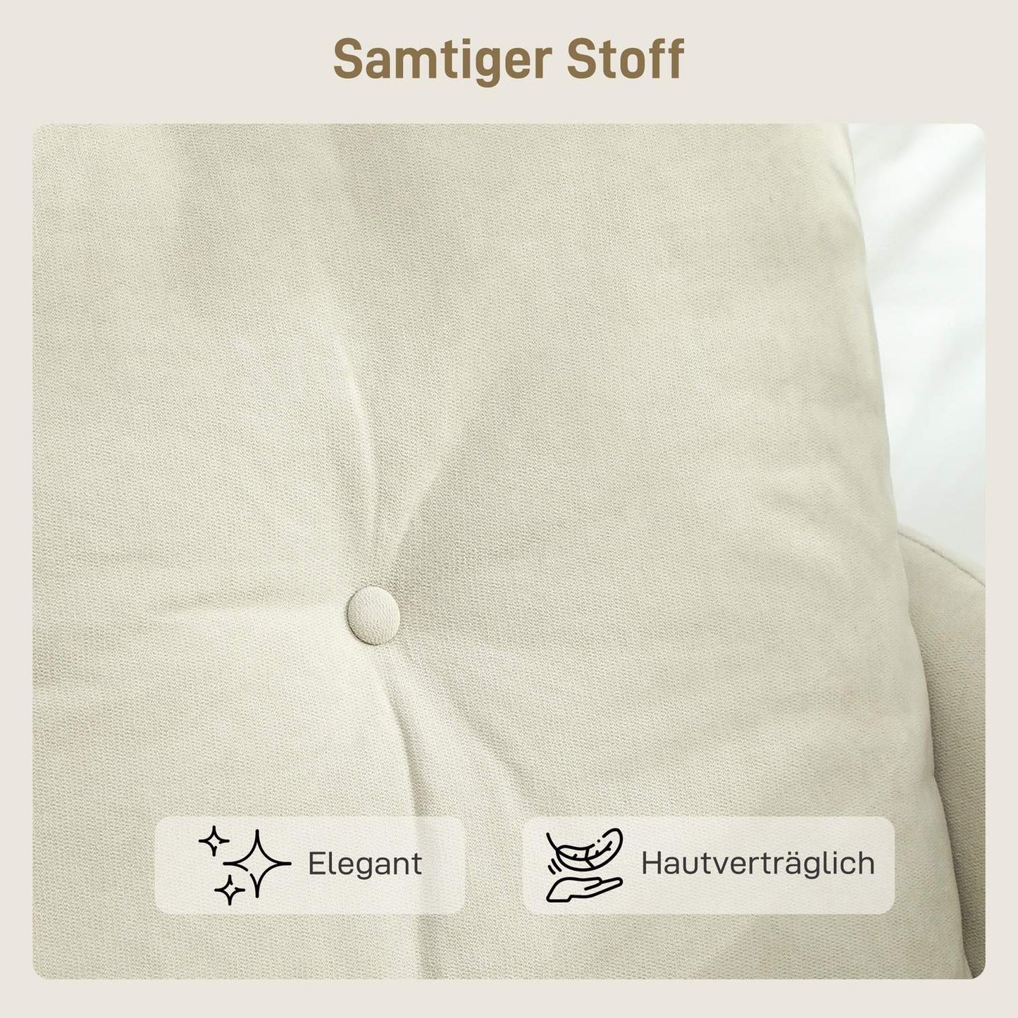 2-Seater Sofa, Foam Cushion, Fabric Cover, Cream White