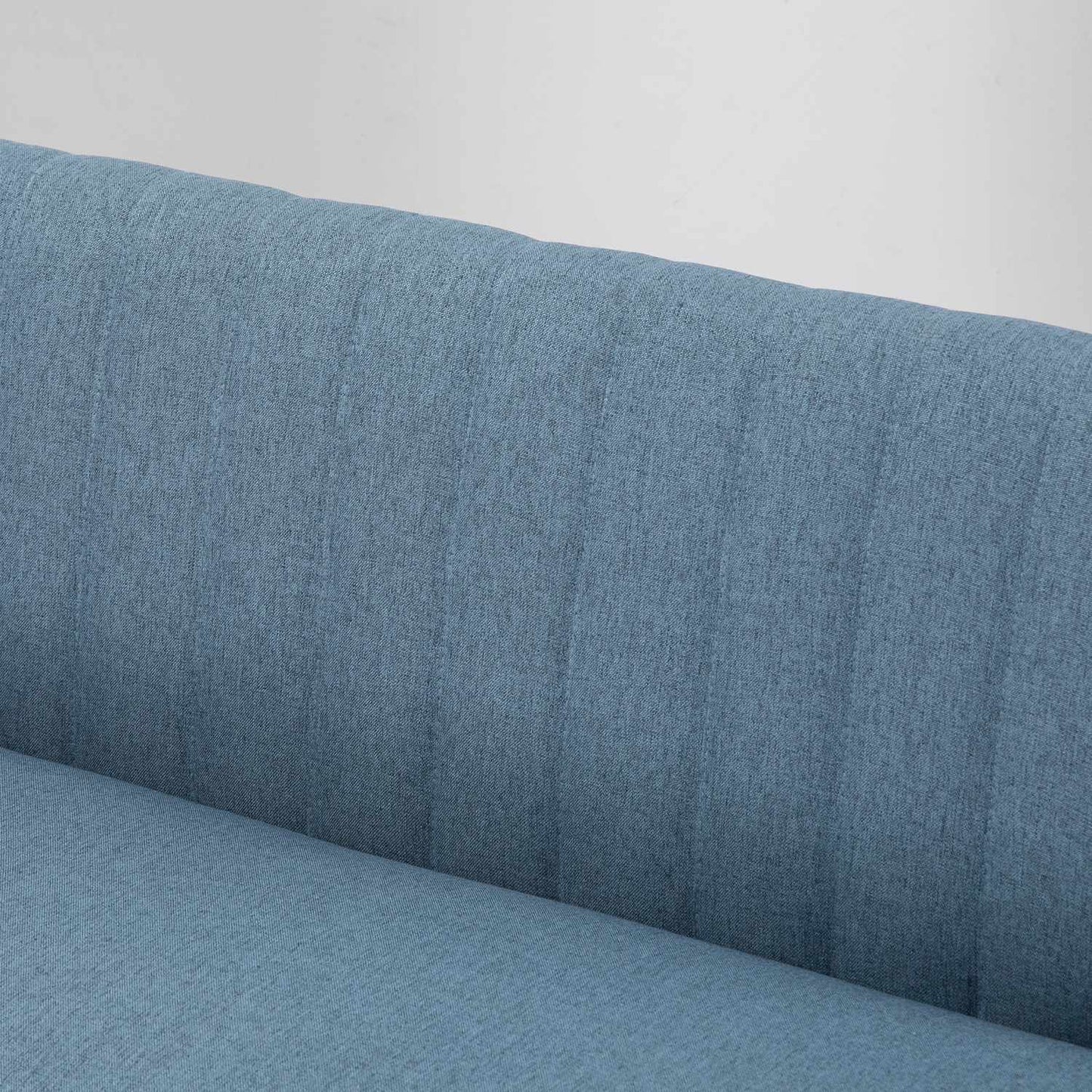 2-seater Linne Loveseat, wooden legs, blue, 150 kg capacity