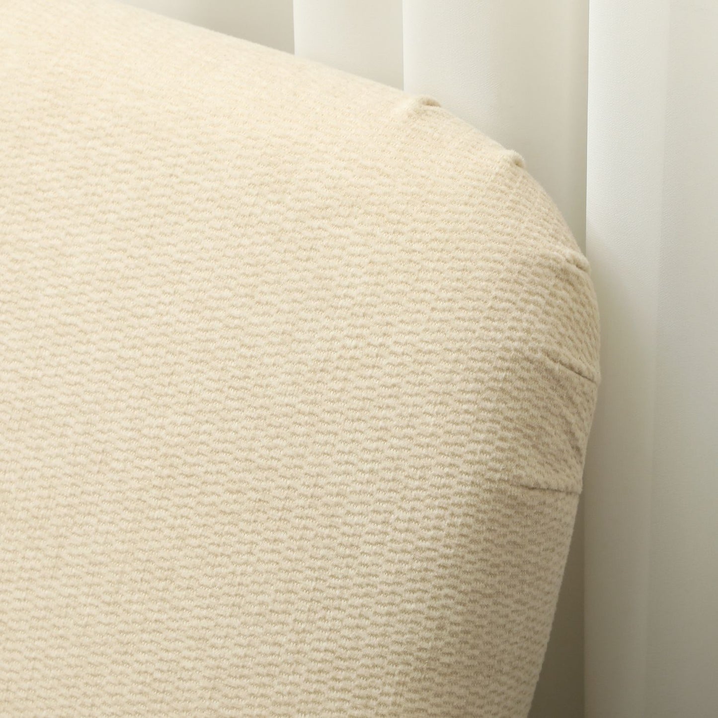 Small velvet sofa, wooden legs, cream, 2-seater for living room