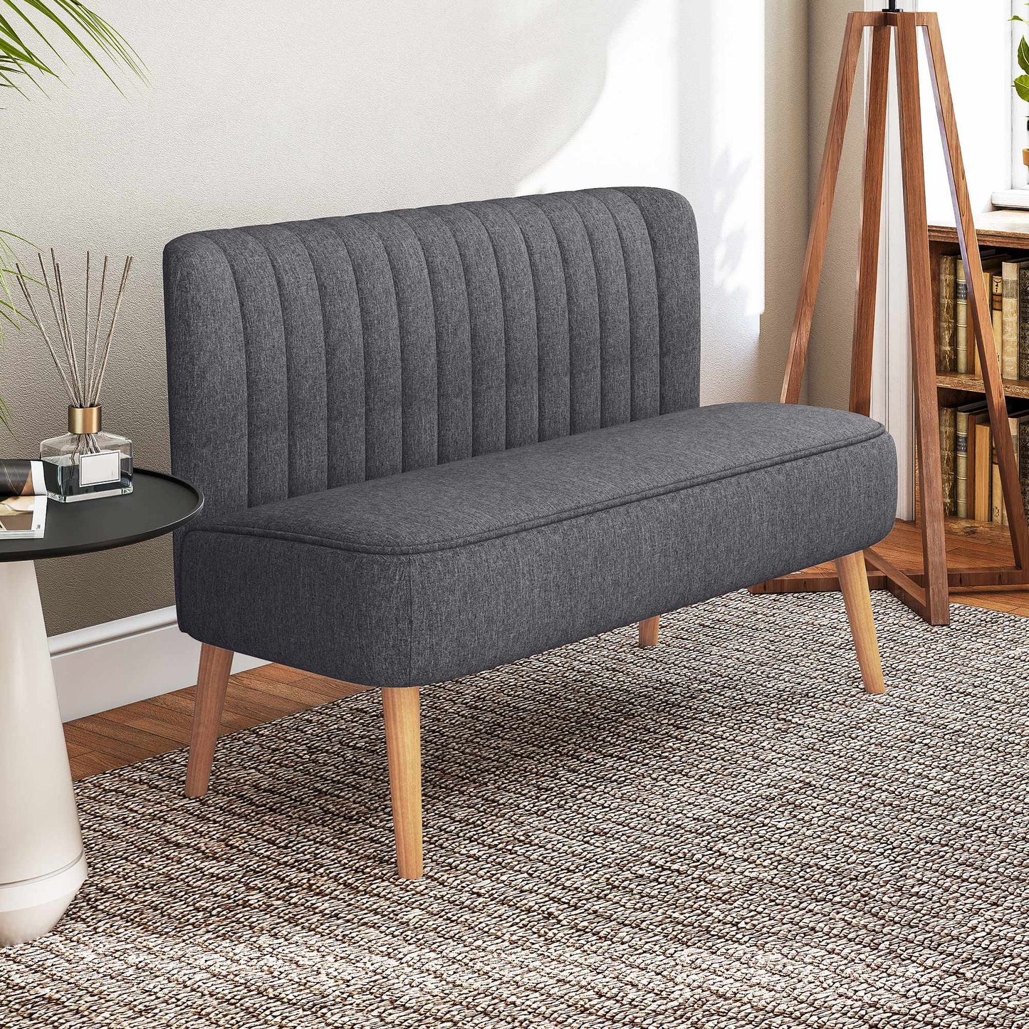 2-Seater Sofa, Soft Cushions, Easy-Care Cover, Dark Grey