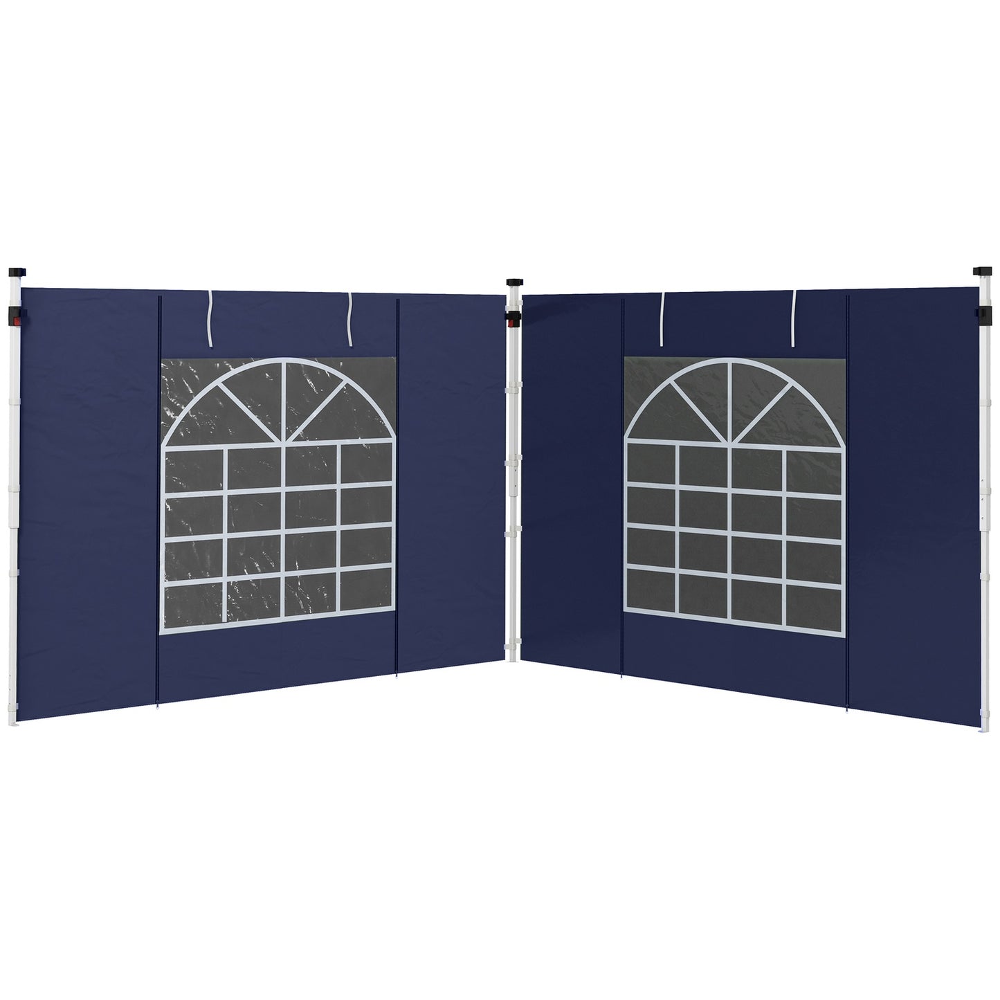 Gazebo side panels with window and door, Oxford Blue