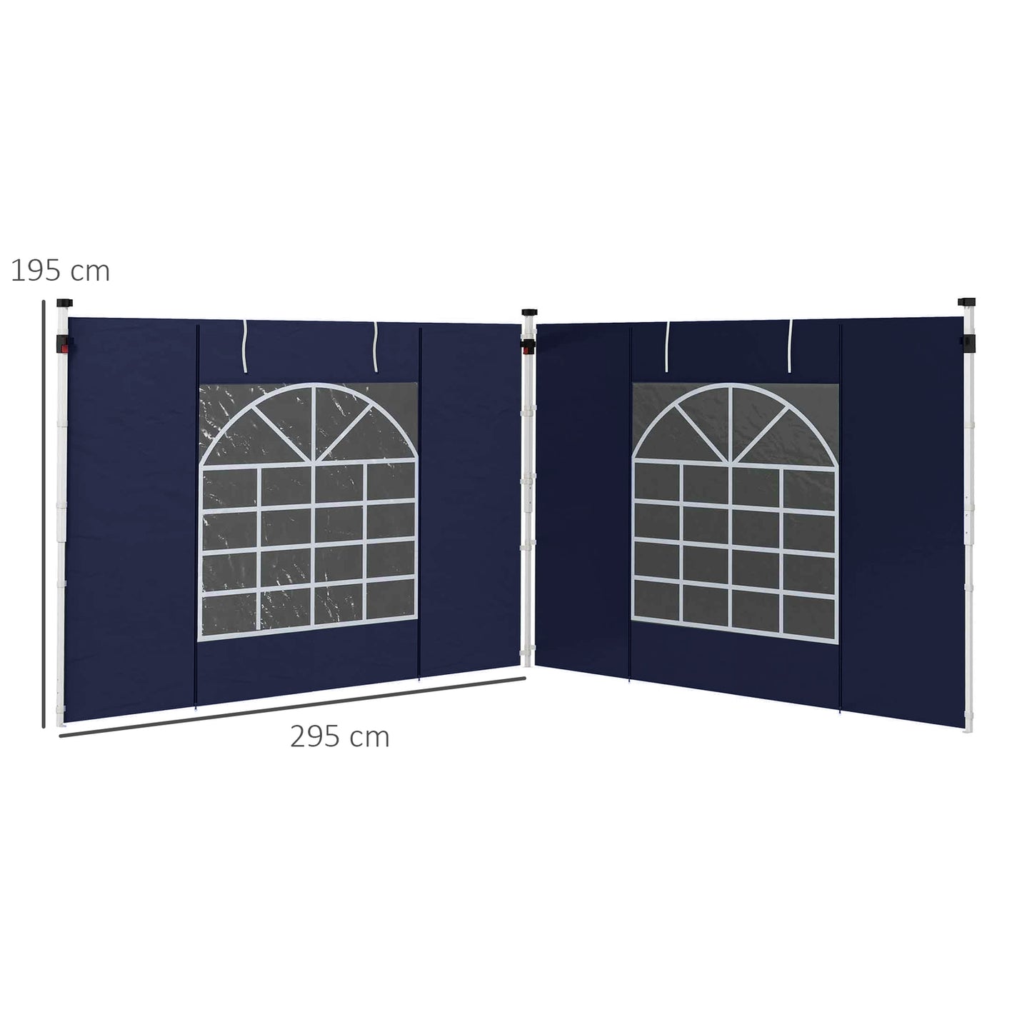 Gazebo side panels with window and door, Oxford Blue