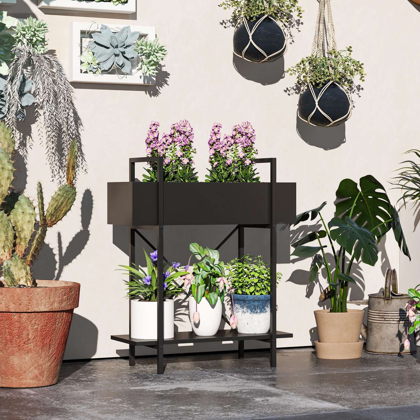 Plant stand in two levels in metal - indoor/outdoor 70 cm high