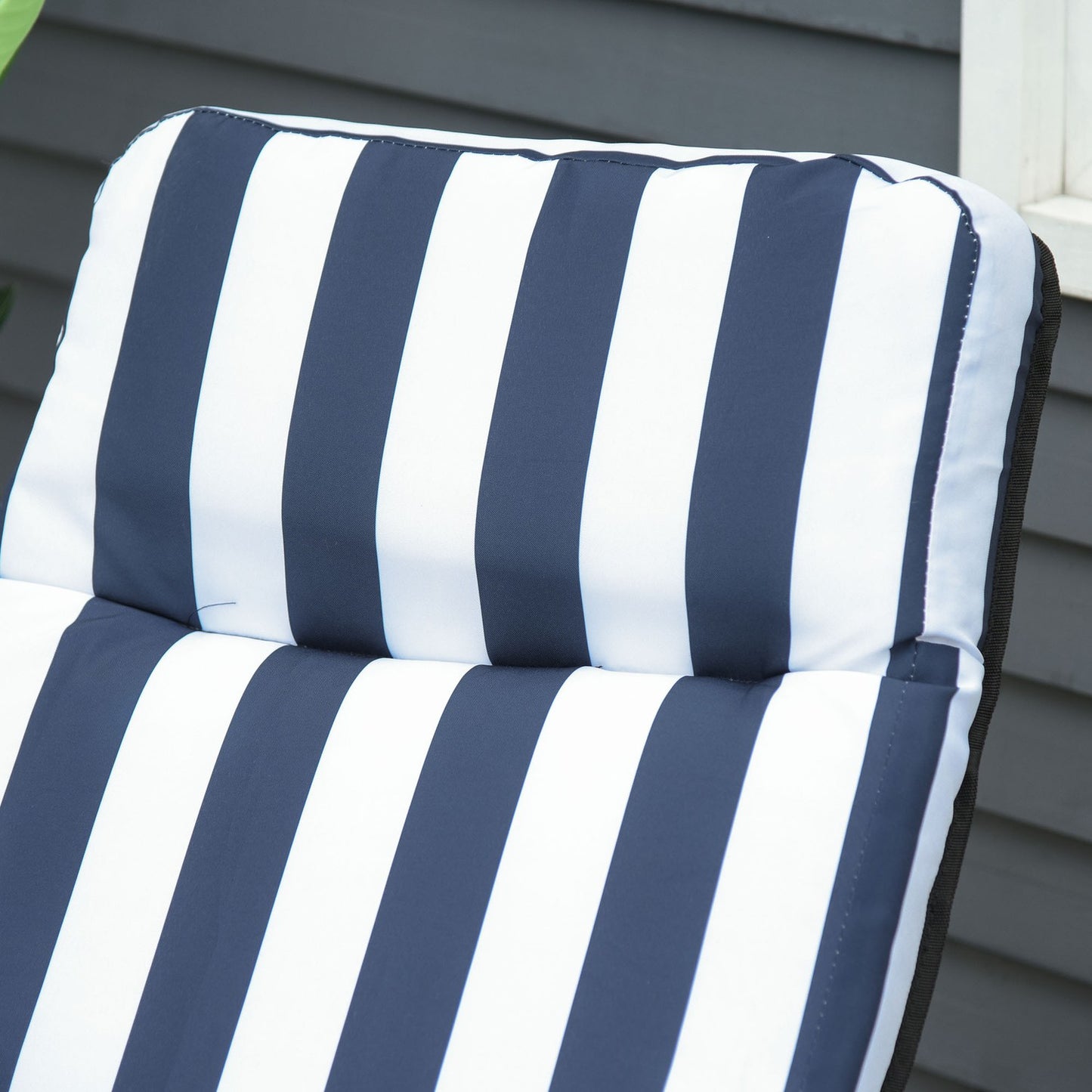 Folding garden chairs with cushion - 5 positions, blue
