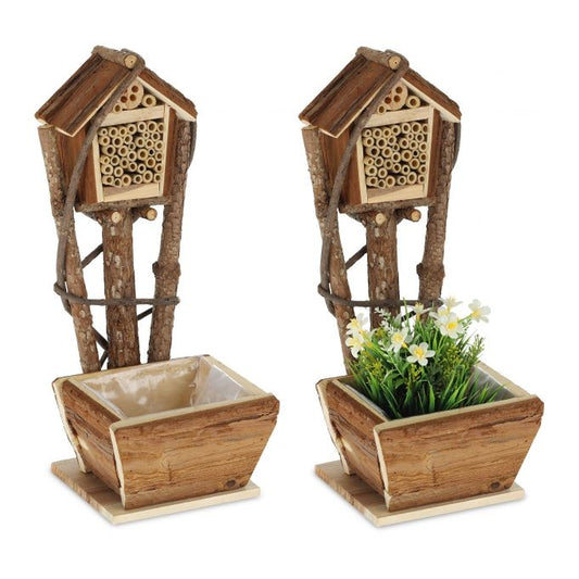 2 beehives with built-in flower box