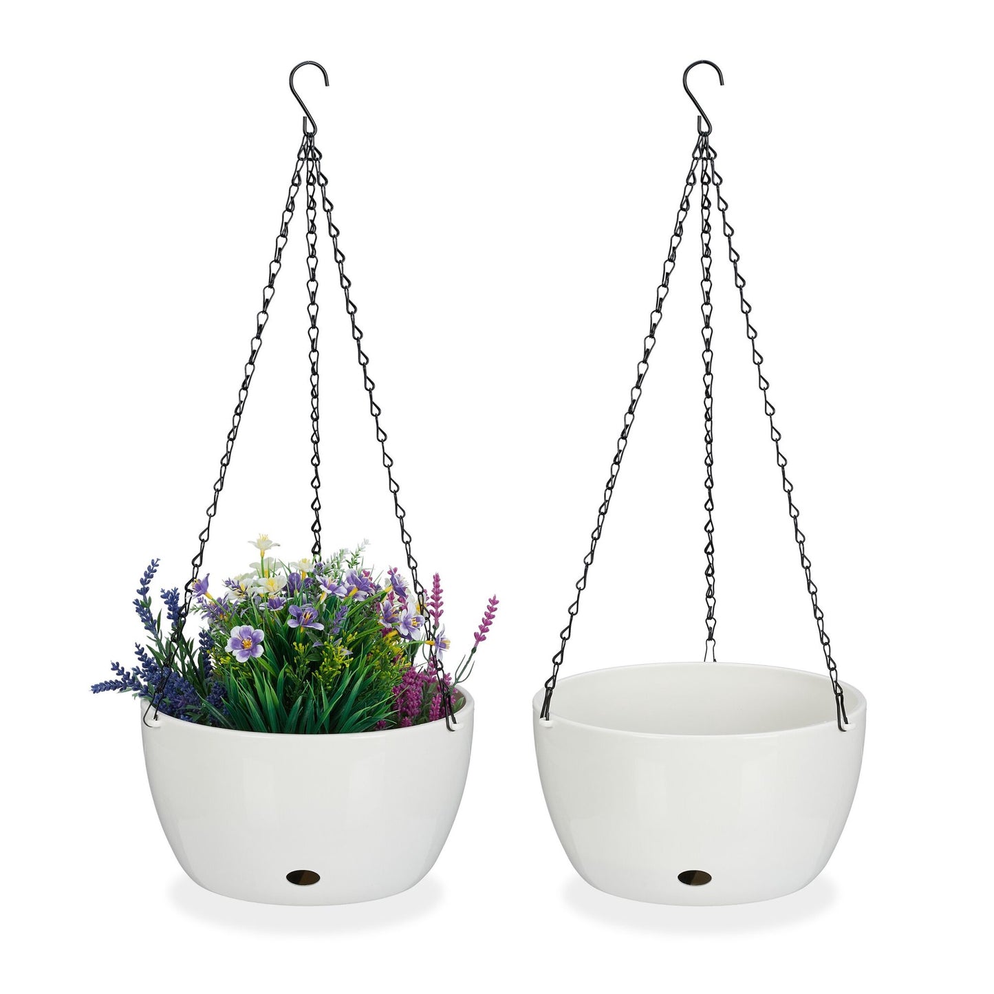 2 hanging baskets with water containers - XL