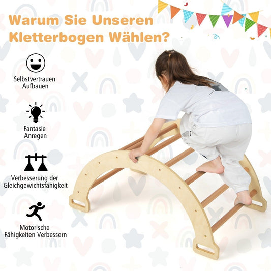 2-in-1 Arch Rocker with Cushion Double-Sided Climbing Arch Natural