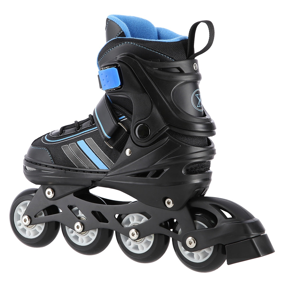 2-in-1 Black/Blue Inline & Hockey Ice Skates, Size S (29-33)