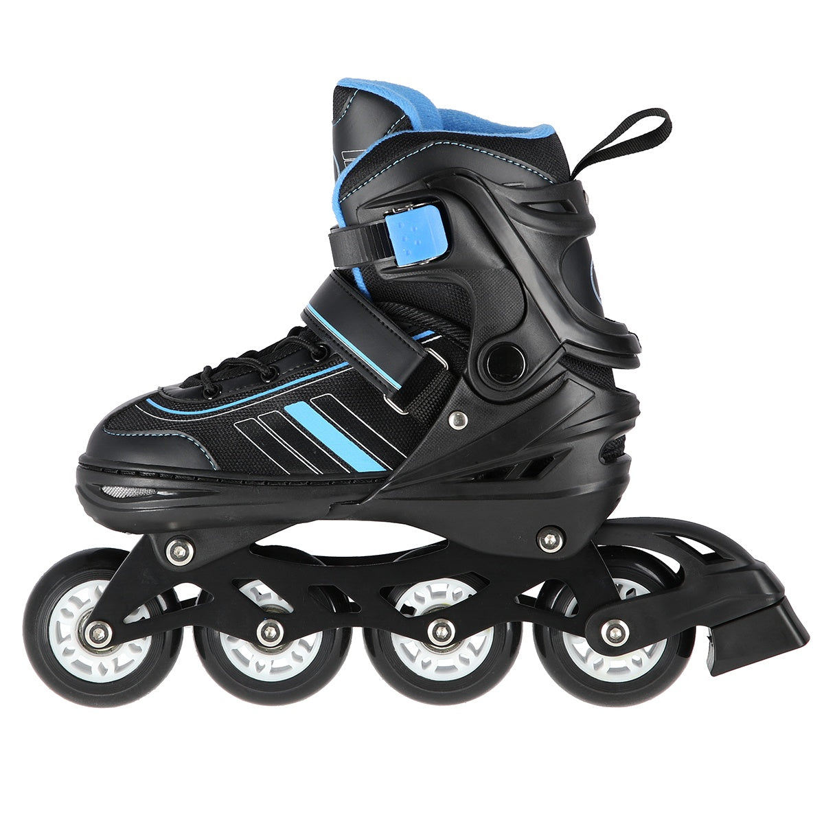 2-in-1 Black/Blue Inline & Hockey Ice Skates, Size S (29-33)