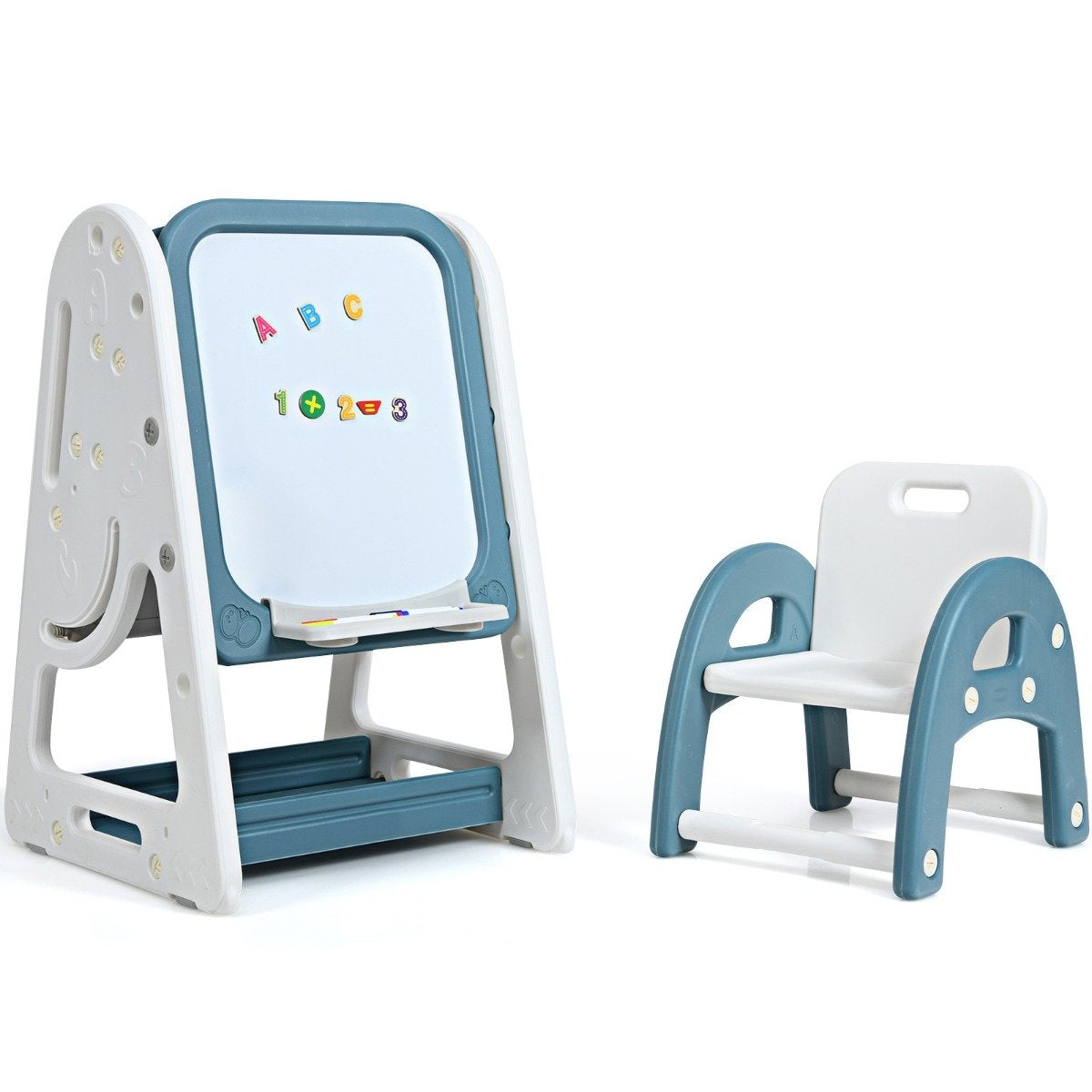 2 in 1 Children's Art Easel Double Sided Magnetic Board Blue