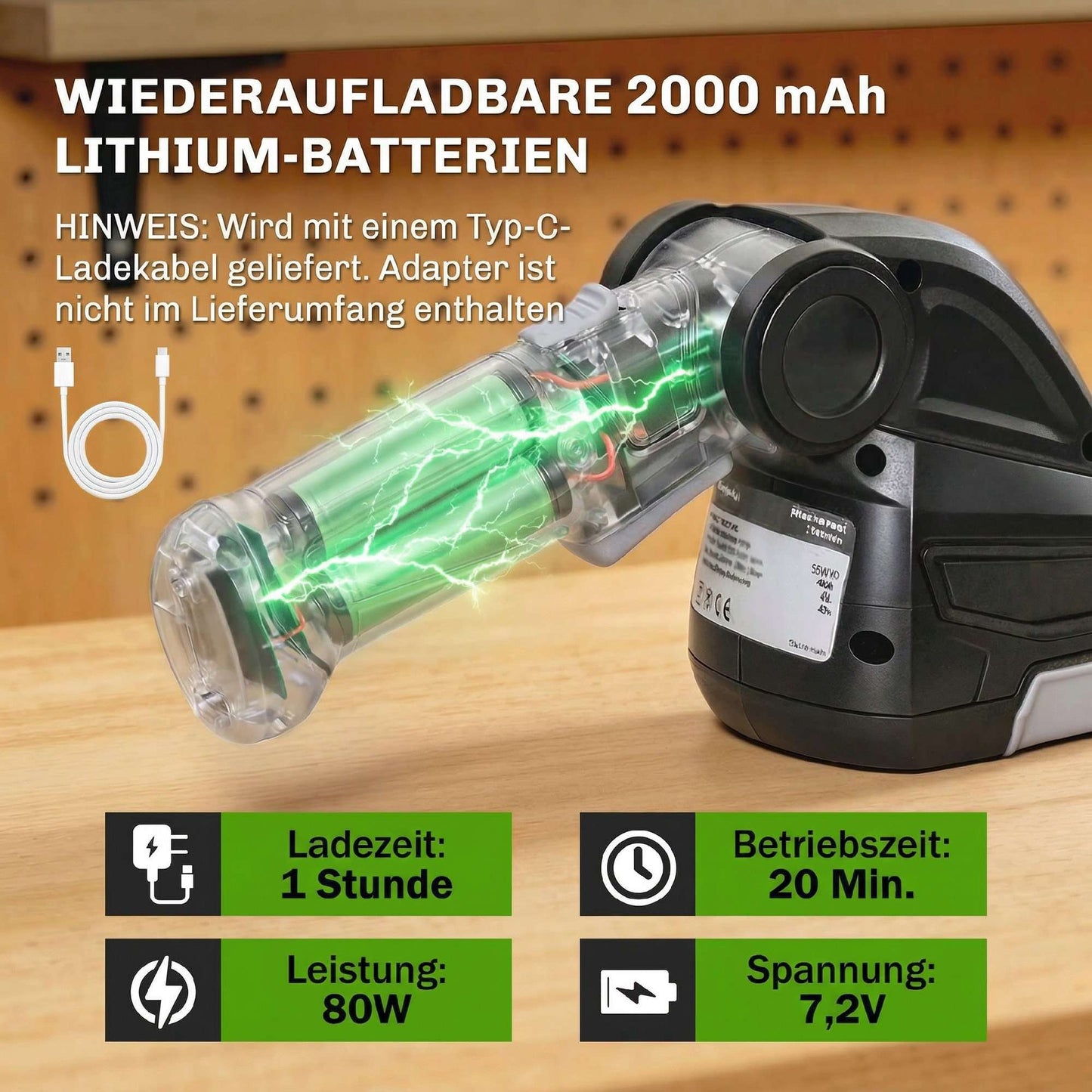 2-in-1 Cordless Hedge & Grass Shear, 7.2V, Rechargeable