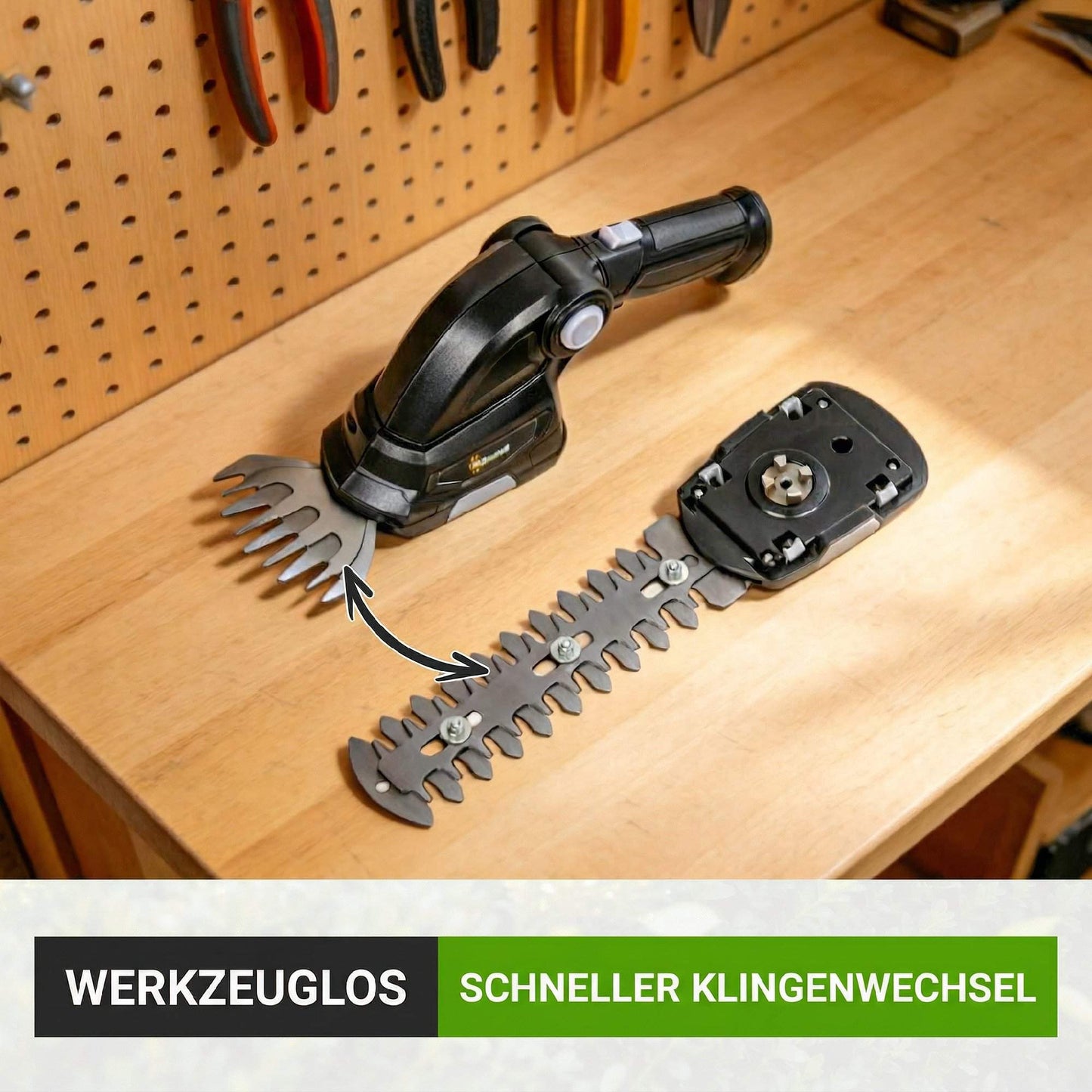 2-in-1 Cordless Hedge & Grass Shear, 7.2V, Rechargeable