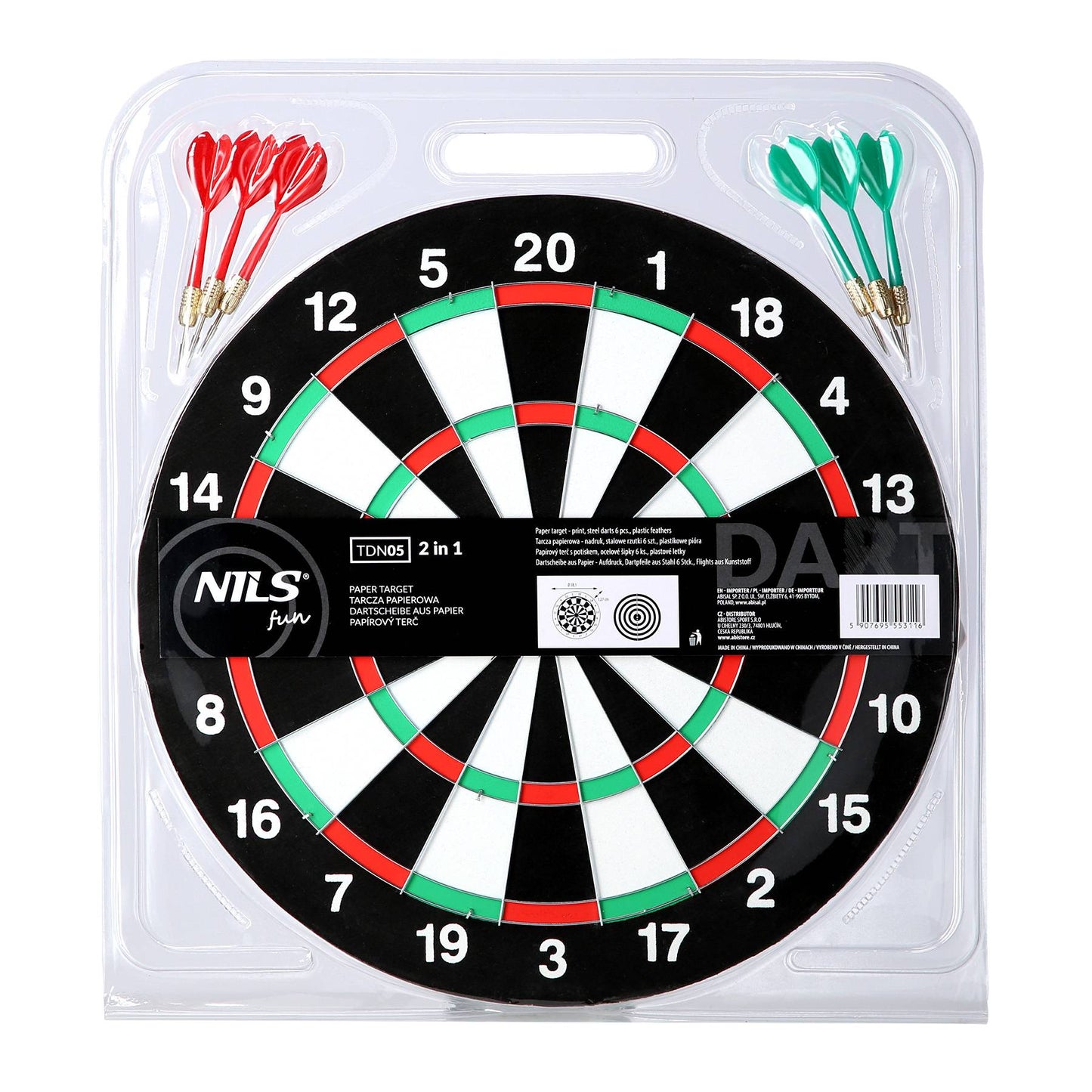 2-in-1 Dart Game Set with Nils Fun Feature