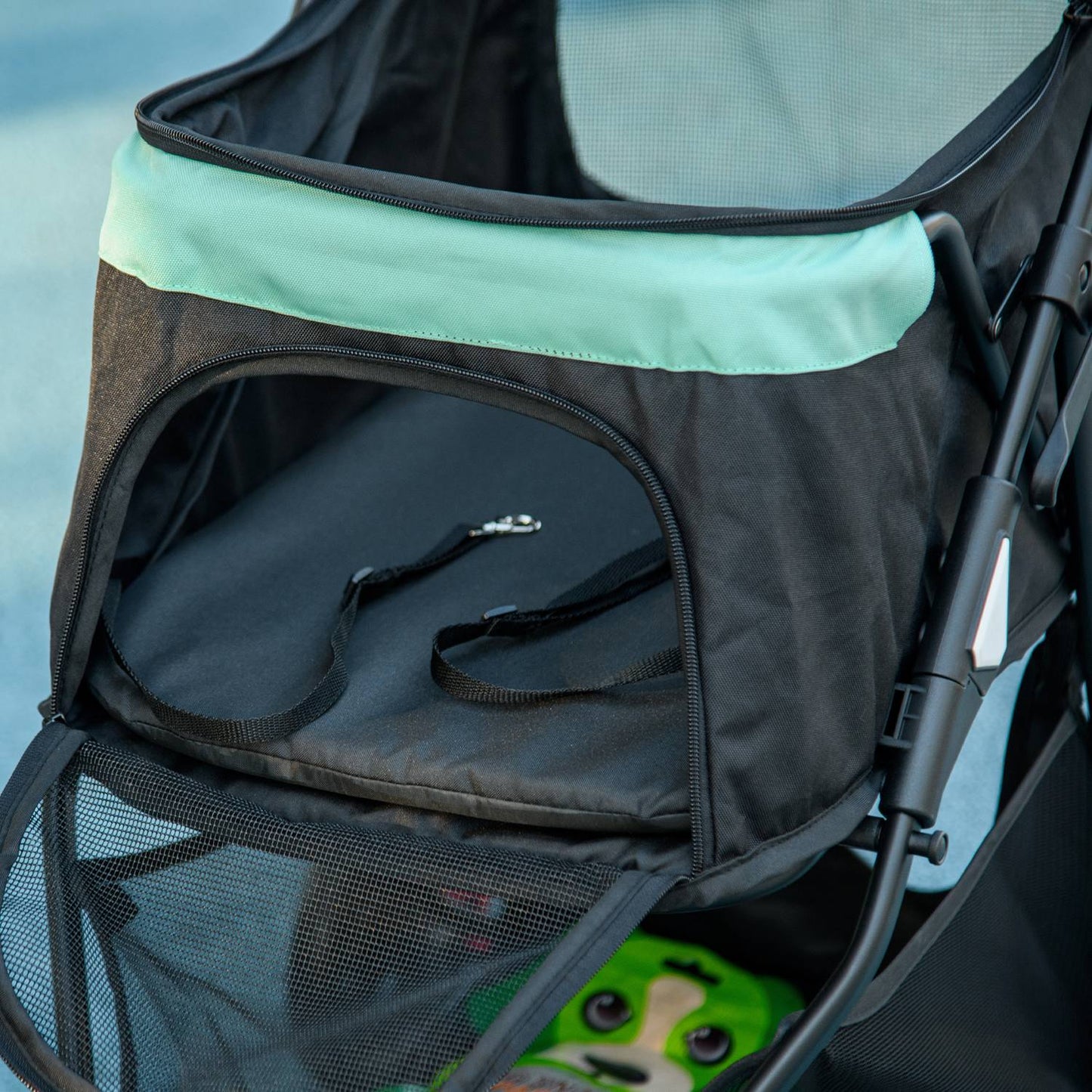 Collapsible pet stroller with rain cover for small dogs and cats