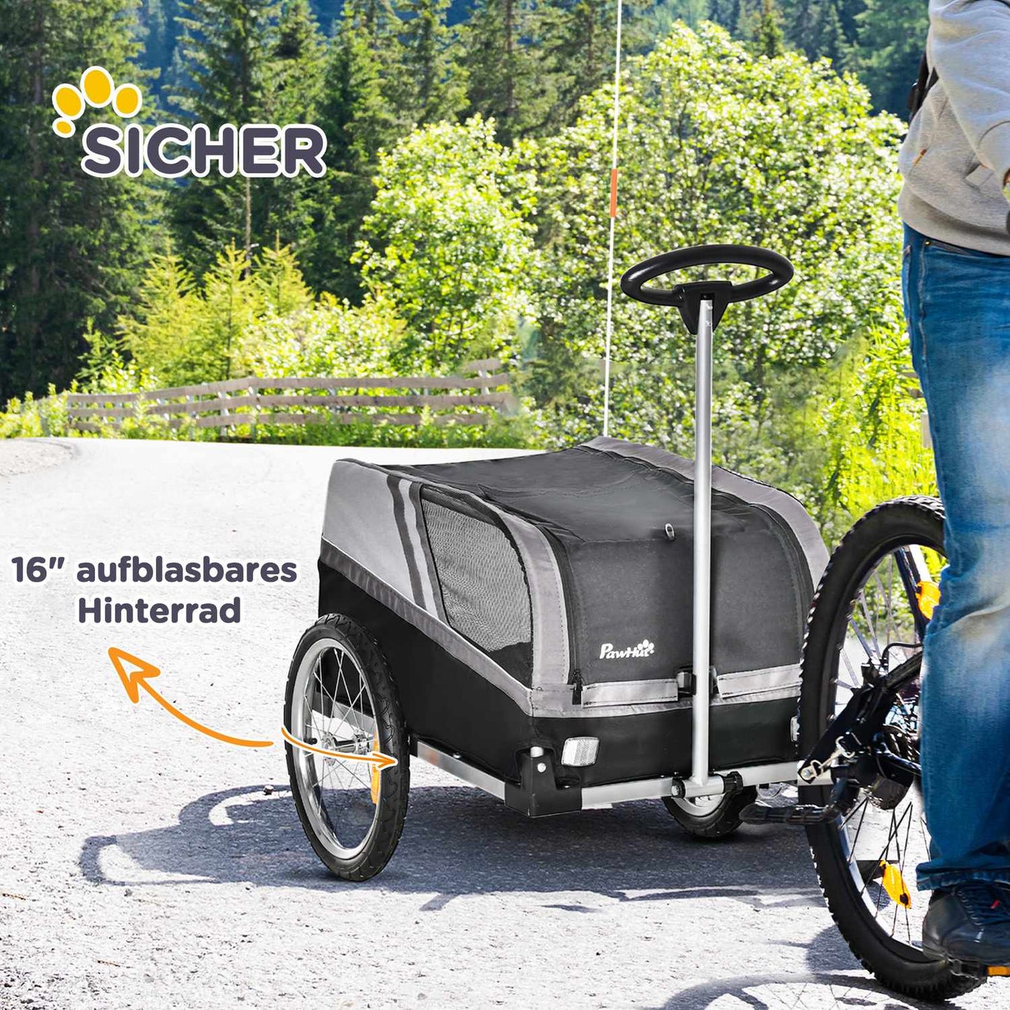 Bike trailer for dog and pet, breathable oxford fabric