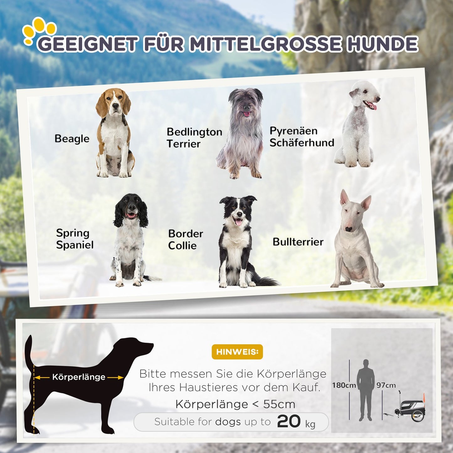 Bike trailer for dog and pet, breathable oxford fabric