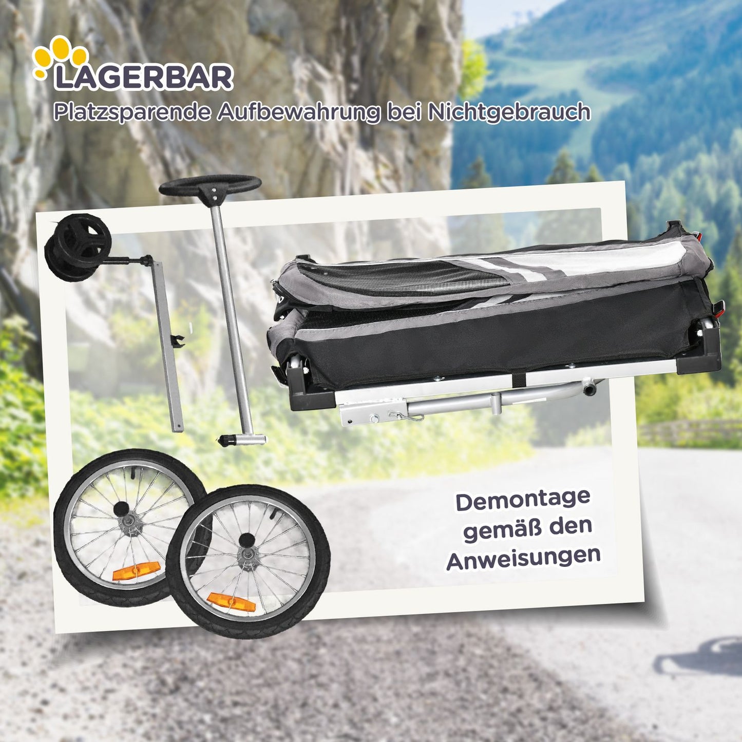 Bike trailer for dog and pet, breathable oxford fabric
