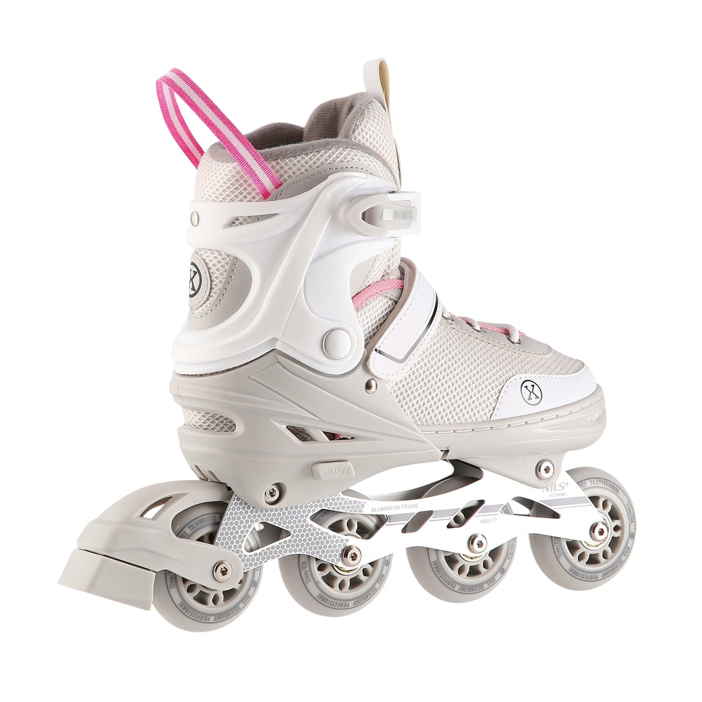 2-in-1 Grey-Pink Inline & Ice Skates, Size L (39-43)