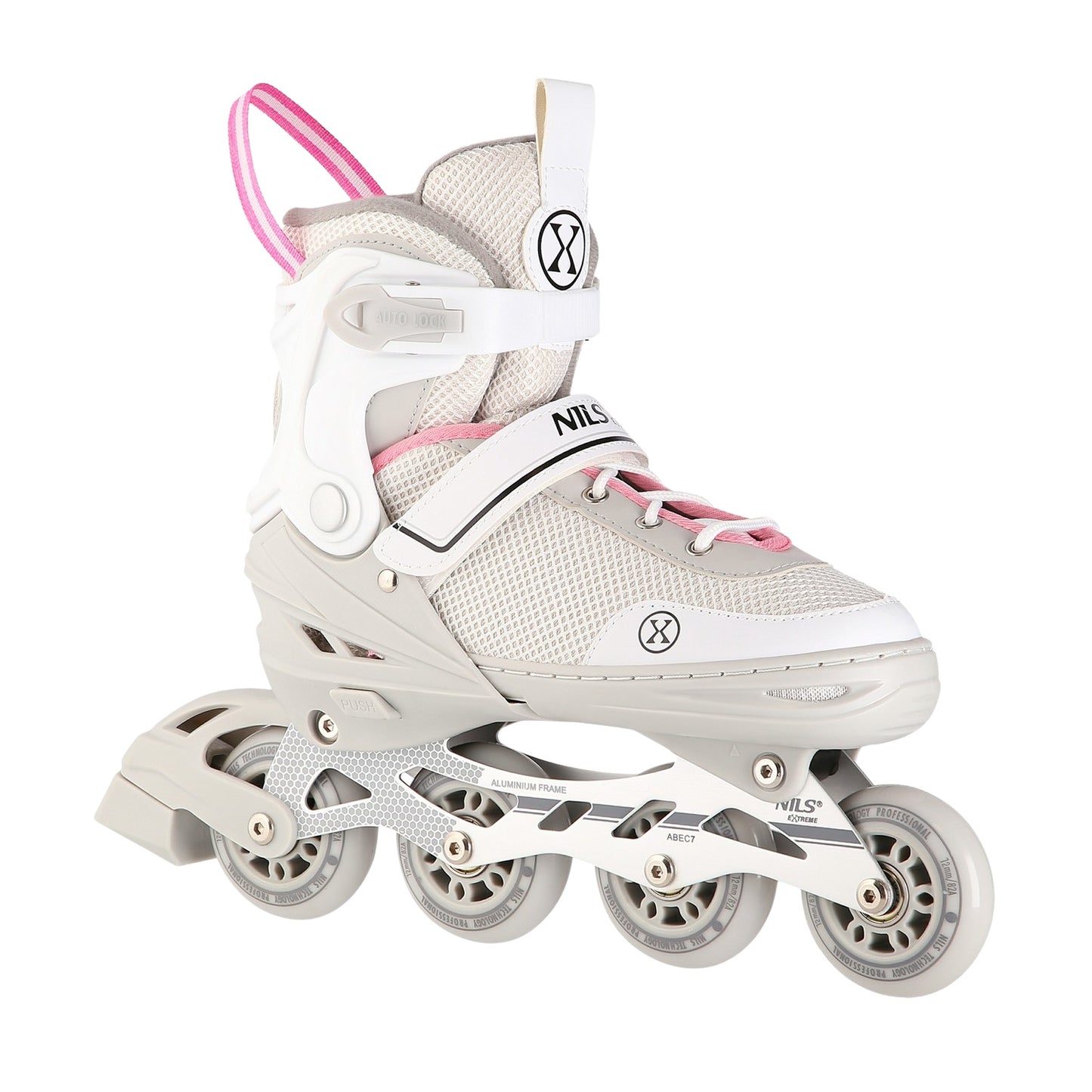 2-in-1 Grey-Pink Inline & Ice Skates, Size L (39-43)