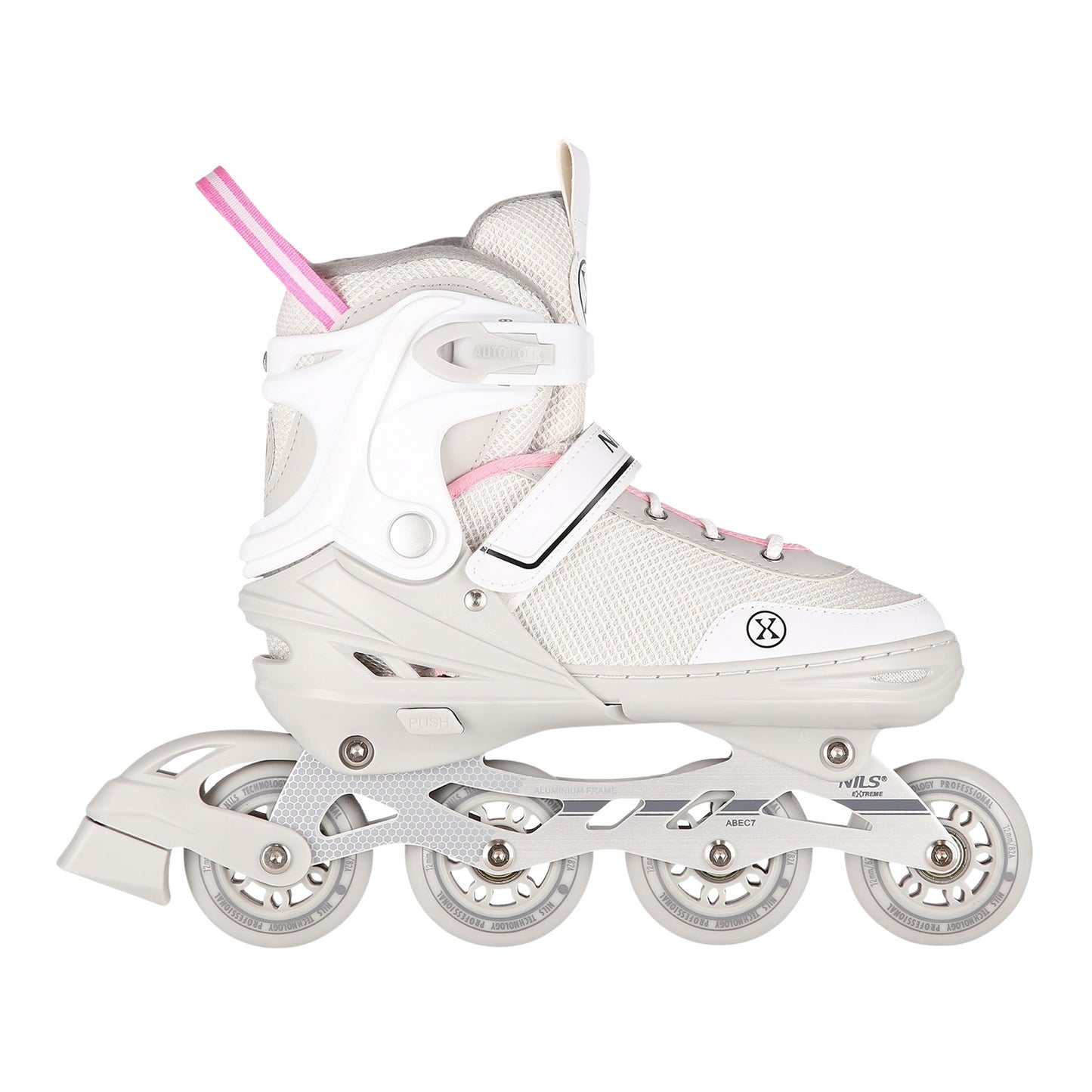 2-in-1 Grey-Pink Inline & Ice Skates, Size M (34-38)