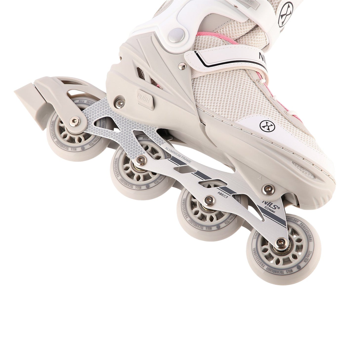 2-in-1 Grey-Pink Inline & Ice Skates, Size S (29-33)