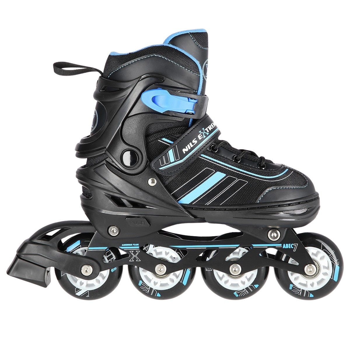 2-in-1 Inline & Ice Skates, Black/Blue, Size L (34-38)
