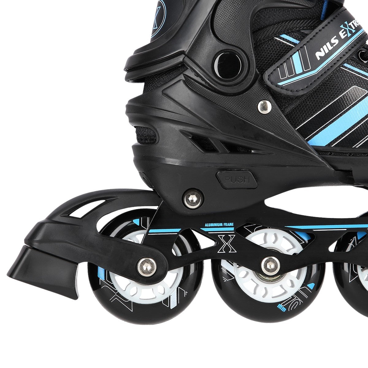 2-in-1 Inline & Ice Skates, Black/Blue, Size M (34-38)