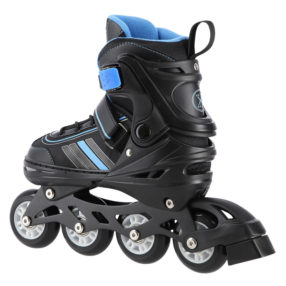 2-in-1 Inline & Ice Skates, Black/Blue, Size M (34-38)