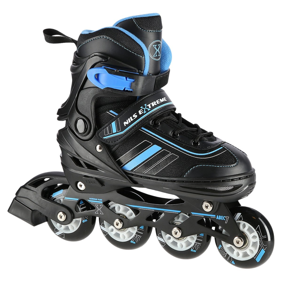 2-in-1 Inline & Ice Skates, Black/Blue, Size M (34-38)
